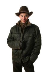 Fototapeta premium Young Man in Winter Clothes