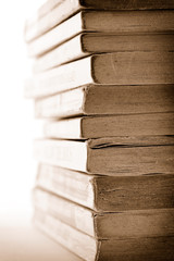stack of old books