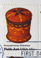 Postage Stamp Pennsylvania Toleware