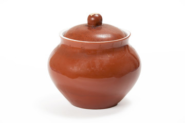 Ceramic pot on white background. isolated image
