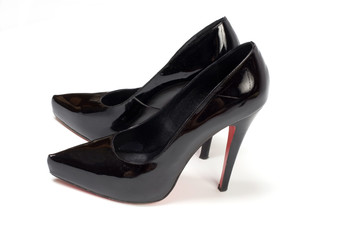 Black women shoes isolated on white background