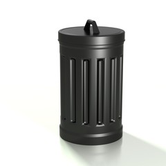 Mülltonne - Geschlossen - Schwarz