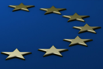 European Flag With Raised Stars