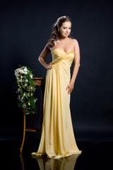 Young Woman In Yellow Dress