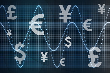 Futuristic World Currencies Business Abstract Background