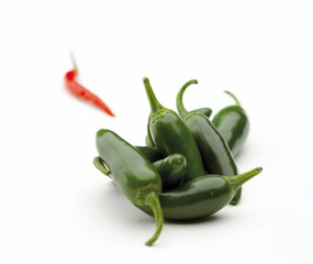Jalapenos isolated on white