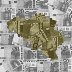 Belgium map on euros