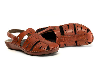 Brown shoes.