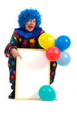clown with memo board