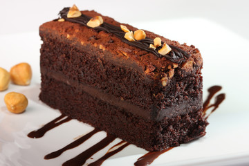 Chocolate hazelnut layer cake