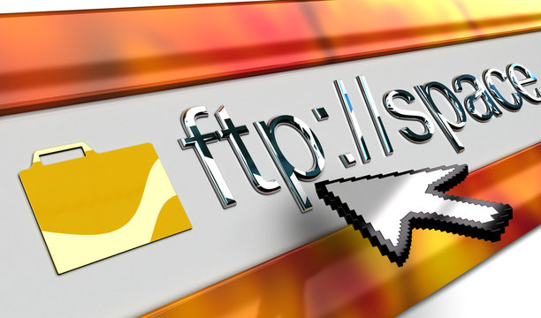 ftp browser bar in perspective with mouse pointer in vista style