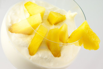 Cream with fruits