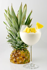 Cream and pineapple