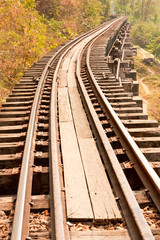 Death railway in Kanjanaburi, Thailand.