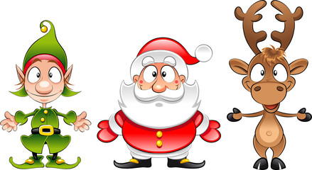 Santa claus, Elf, Rudolph