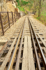 Death railway in Kanjanaburi, Thailand.
