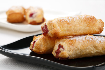 French cakes with fruity filling