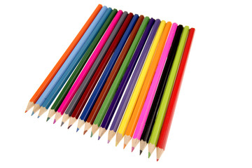 Fototapeta premium Colored pencils on white background