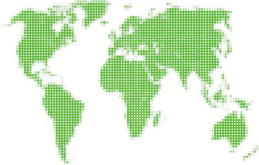 Fototapeta na wymiar Dot Map of World