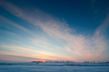 winter sunset
