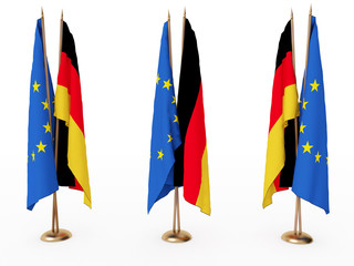 flags of EU and the Germany isolated white