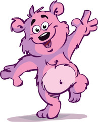 Plakat pink happy bear