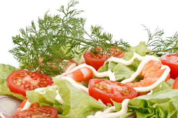 Salad from shrimps