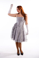 Young girl and white gloves