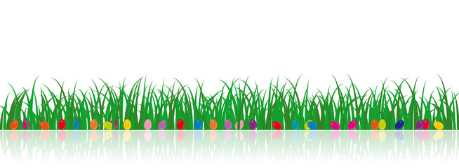 Vector Grass Illustration with easter eggs