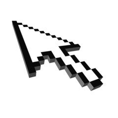 Computer arrow cursor 3d rendered illustration