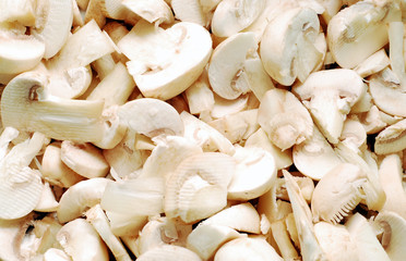 sliced mushrooms background