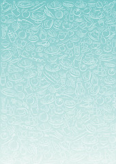 mint gradient background with food symbols