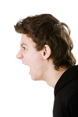 Obraz premium Close-up portrait of yelling young man