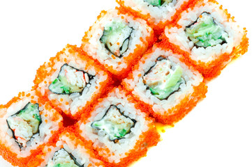 sushi on a white background