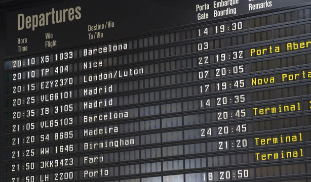 departures information board
