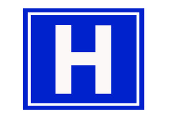 blue hospital zone sign