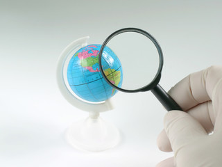 Earth globe & human