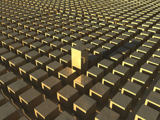 Fototapeta premium Golden Pattern of Blocks