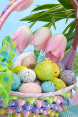 Basket of easter eggs