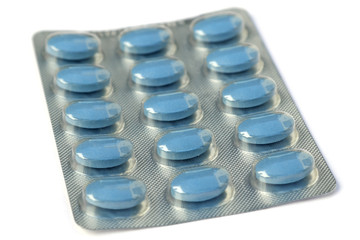 tablette de cachets bleus