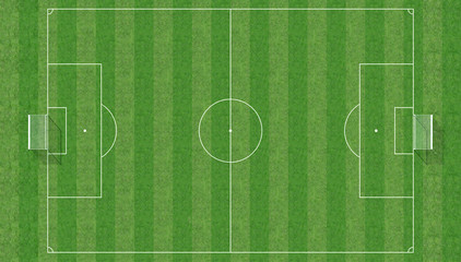 Top view of a soccer field -3d rendering