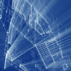 blueprint - architecture house plan background