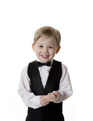 Young Boy Wearing Tuxedo