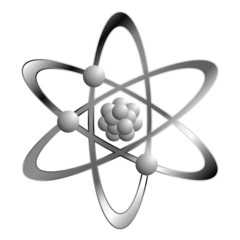 Obraz na płótnie Canvas Atom symbol isolated over white square background