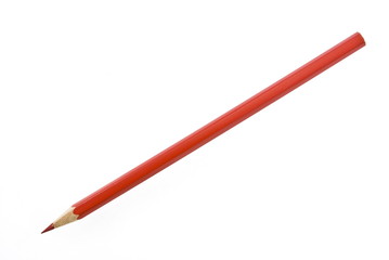 Red pencil isolated on white
