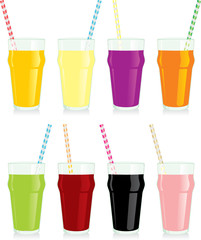 isolated juice glasses