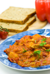 Gnocchi mit Putenfleisch,Paprika Sosse