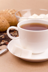tea, mozzarella and bread