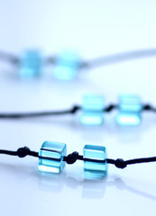 blue cubes on string