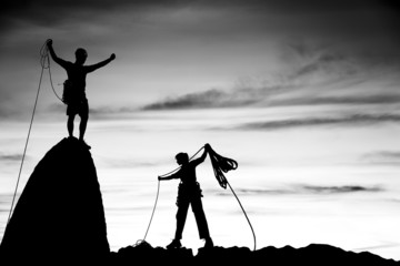 Climber on the summit.